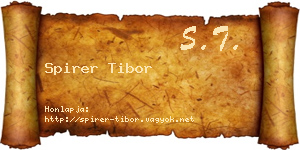 Spirer Tibor névjegykártya