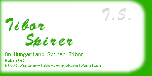 tibor spirer business card